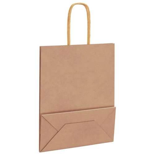 Papirnate vrećice 250 kom s ručkama smeđe 18x8x22 cm - Smeđa 18 x 8 x 22 cm 250 Cijena