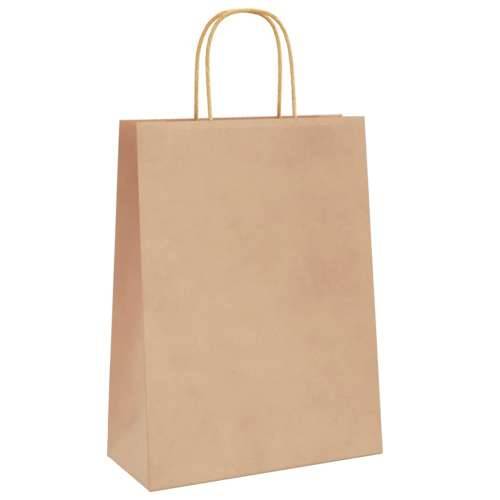 Papirnate vrećice 250 kom s ručkama smeđe 26x12x35 cm - Smeđa 26 x 12 x 35 cm 250 Cijena