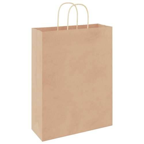 Papirnate vrećice 250 kom s ručkama smeđe 32x12x42 cm - Smeđa 32 x 12 x 42 cm 250 Cijena
