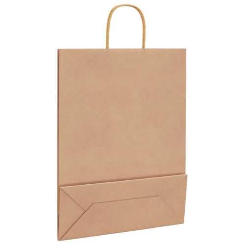 Papirnate vrećice 250 kom s ručkama smeđe 32x12x42 cm - Smeđa 32 x 12 x 42 cm 250 Cijena