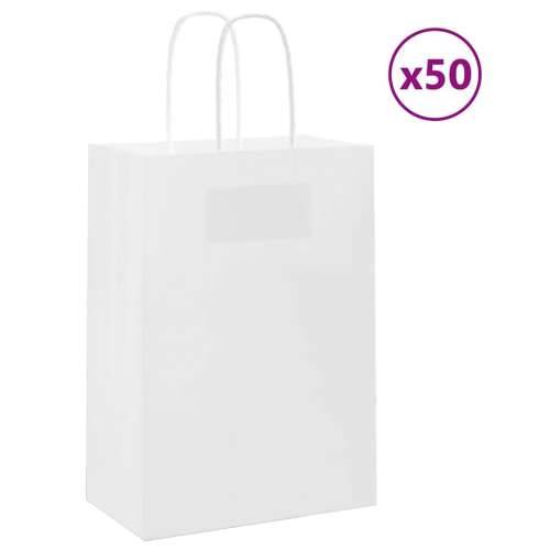 Papirnate vrećice 50 kom s ručkama bijele 15x8x21 cm - Bijela 15 x 8 x 21 cm 50 Cijena