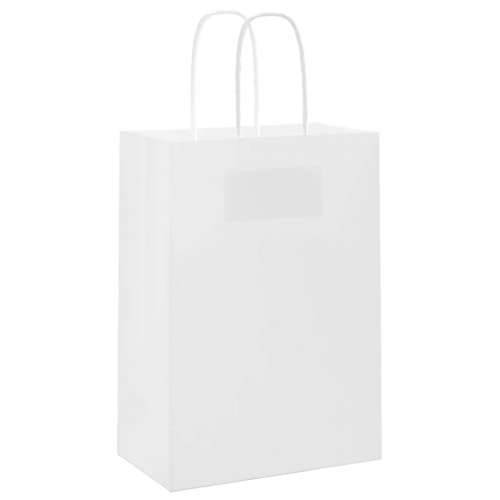 Papirnate vrećice 50 kom s ručkama bijele 15x8x21 cm - Bijela 15 x 8 x 21 cm 50 Cijena