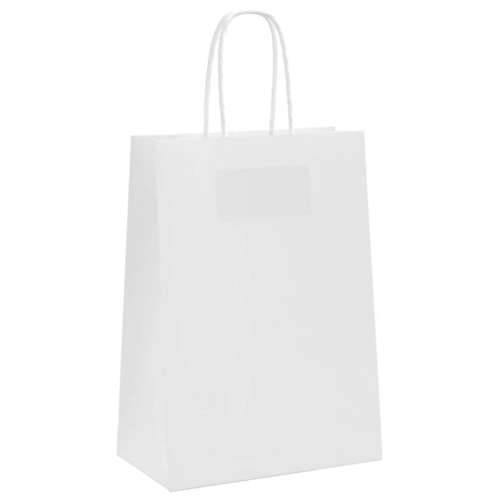 Papirnate vrećice 50 kom s ručkama bijele 15x8x21 cm - Bijela 15 x 8 x 21 cm 50 Cijena