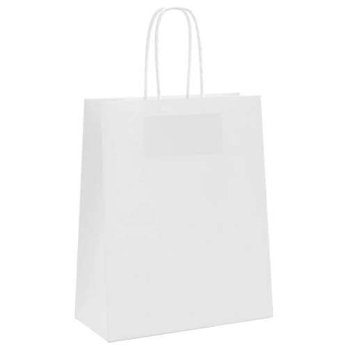 Papirnate vrećice 50 kom s ručkama bijele 18x8x22 cm - Bijela 18 x 8 x 22 cm 50 Cijena