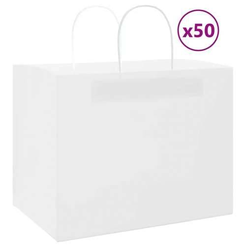 Papirnate vrećice 50 kom s ručkama bijele 32x22x24 cm - Bijela 32 x 22 x 24 cm 50 Cijena