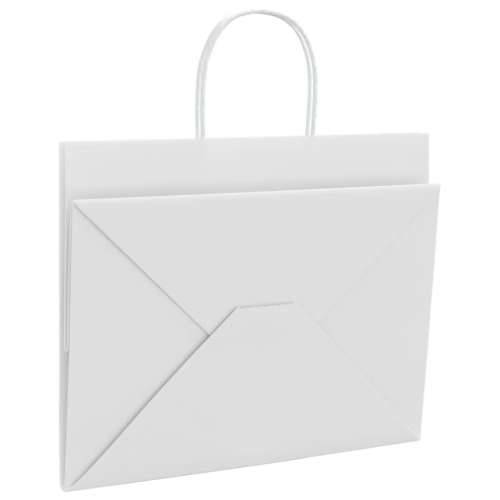 Papirnate vrećice 50 kom s ručkama bijele 32x22x24 cm - Bijela 32 x 22 x 24 cm 50 Cijena