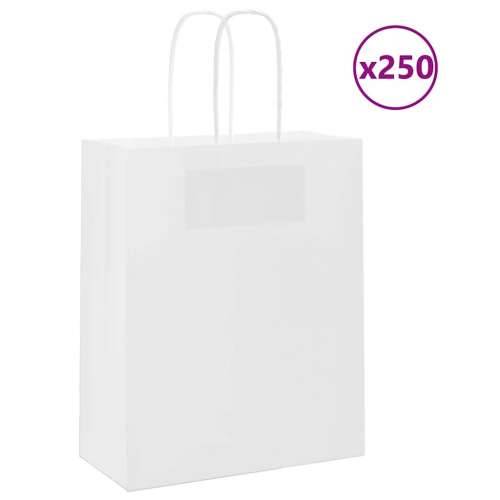 Papirnate vrećice 250 kom s ručkama bijele 18x8x22 cm - Bijela 18 x 8 x 22 cm 250 Cijena
