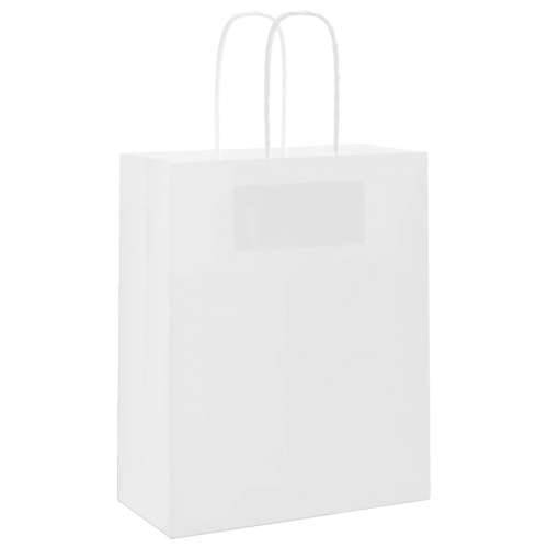 Papirnate vrećice 250 kom s ručkama bijele 18x8x22 cm - Bijela 18 x 8 x 22 cm 250 Cijena