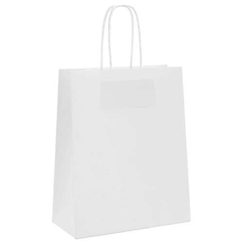 Papirnate vrećice 250 kom s ručkama bijele 18x8x22 cm - Bijela 18 x 8 x 22 cm 250 Cijena