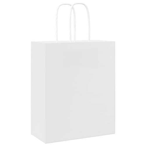 Papirnate vrećice 250 kom s ručkama bijele 18x8x22 cm - Bijela 18 x 8 x 22 cm 250 Cijena