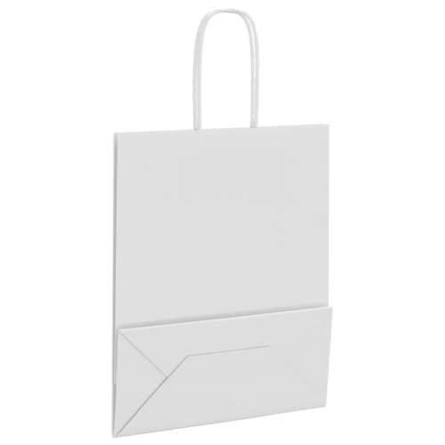 Papirnate vrećice 250 kom s ručkama bijele 18x8x22 cm - Bijela 18 x 8 x 22 cm 250 Cijena
