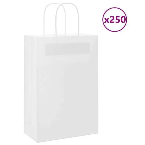Papirnate vrećice 250 kom s ručkama bijele 21x11x31 cm - Bijela 21 x 11 x 31 cm 250 Cijena