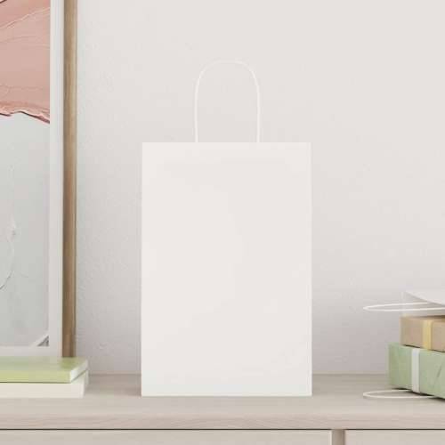 Papirnate vrećice 250 kom s ručkama bijele 21x11x31 cm - Bijela 21 x 11 x 31 cm 250 Cijena
