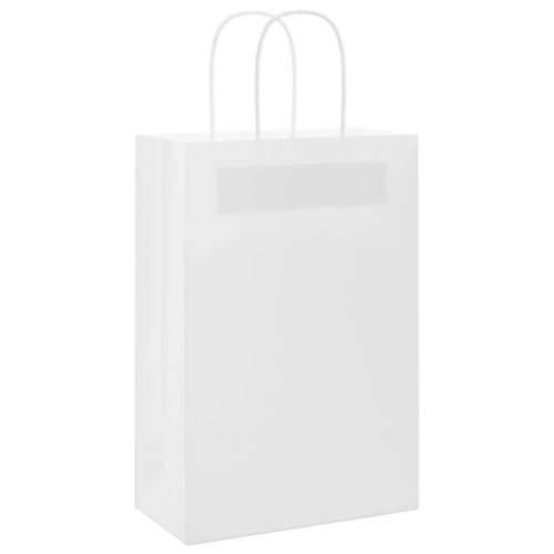 Papirnate vrećice 250 kom s ručkama bijele 21x11x31 cm - Bijela 21 x 11 x 31 cm 250 Cijena