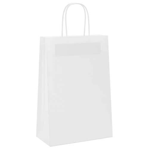 Papirnate vrećice 250 kom s ručkama bijele 21x11x31 cm - Bijela 21 x 11 x 31 cm 250 Cijena