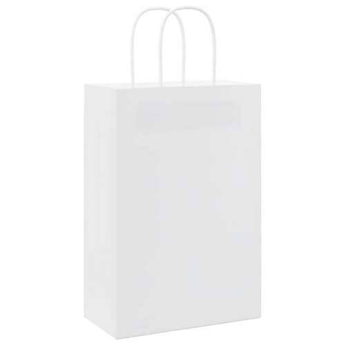 Papirnate vrećice 250 kom s ručkama bijele 21x11x31 cm - Bijela 21 x 11 x 31 cm 250 Cijena