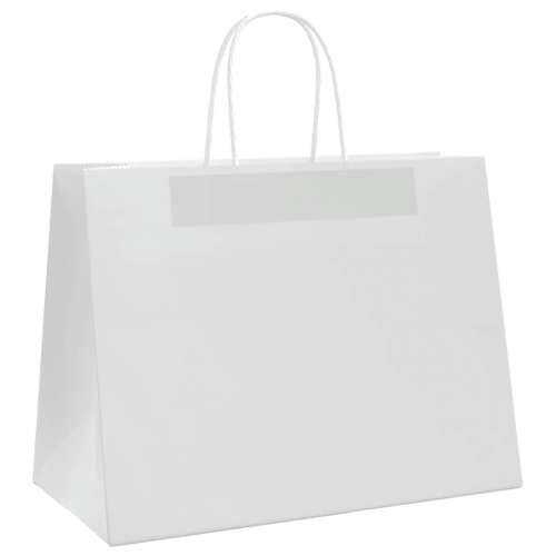Papirnate vrećice 250 kom s ručkama bijele 32x17x25 cm - Bijela 32 x 17 x 25 cm 250 Cijena