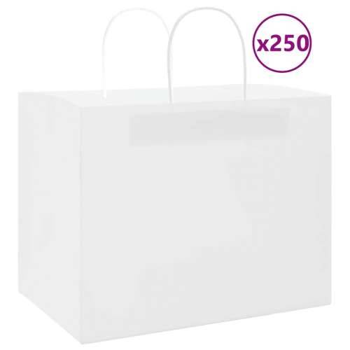 Papirnate vrećice 250 kom s ručkama bijele 32x22x24 cm - Bijela 32 x 22 x 24 cm 250 Cijena