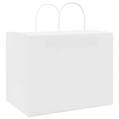 Papirnate vrećice 250 kom s ručkama bijele 32x22x24 cm - Bijela 32 x 22 x 24 cm 250 Cijena