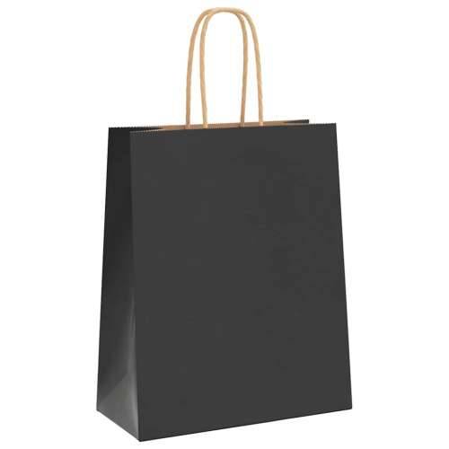 Papirnate vrećice 50 kom s ručkama crne 18x8x22 cm - Crna 18 x 8 x 22 cm 50 Cijena