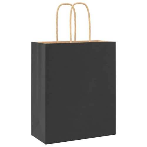 Papirnate vrećice 50 kom s ručkama crne 18x8x22 cm - Crna 18 x 8 x 22 cm 50 Cijena