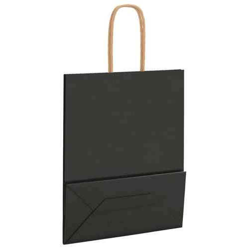 Papirnate vrećice 50 kom s ručkama crne 18x8x22 cm - Crna 18 x 8 x 22 cm 50 Cijena