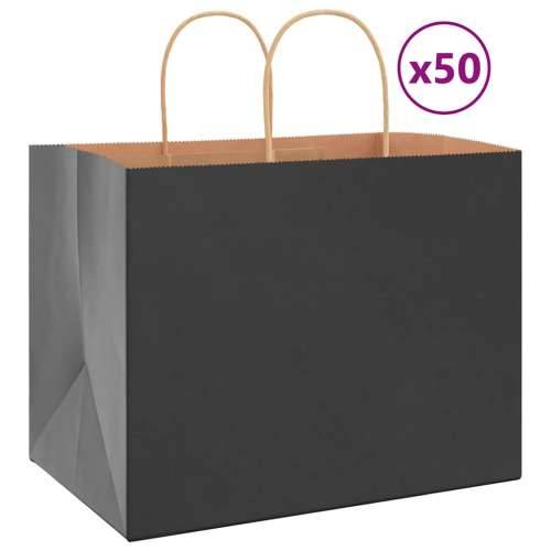 Papirnate vrećice 50 kom s ručkama crne 32x22x24 cm - Crna 32 x 22 x 24 cm 50 Cijena