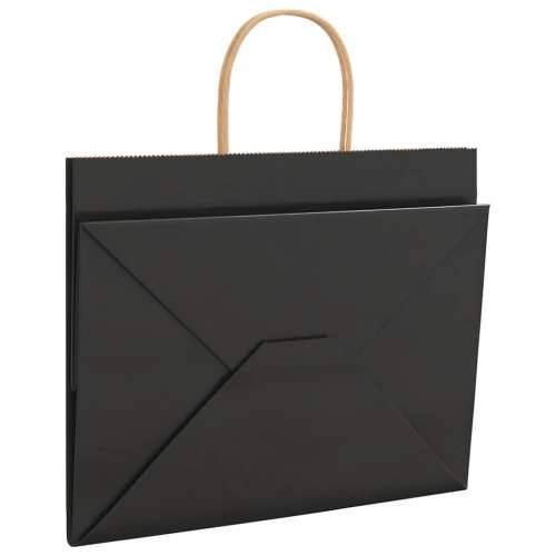 Papirnate vrećice 50 kom s ručkama crne 32x22x24 cm - Crna 32 x 22 x 24 cm 50 Cijena