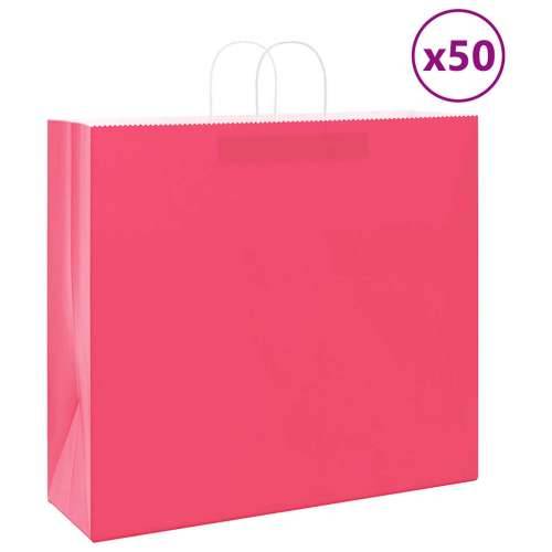 Papirnate vrećice 50 kom s ručkama ružičaste 54x15x49 cm - Ružičasta 54 x 15 x 49 cm 50 Cijena