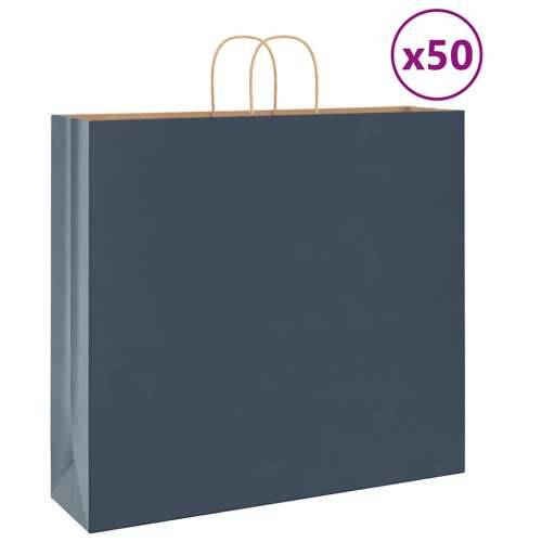 Papirnate vrećice 50 kom s ručkama plave 54x15x49 cm - Plava 54 x 15 x 49 cm 50 Cijena