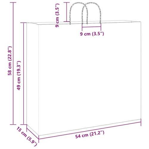 Papirnate vrećice 50 kom s ručkama plave 54x15x49 cm - Plava 54 x 15 x 49 cm 50 Cijena
