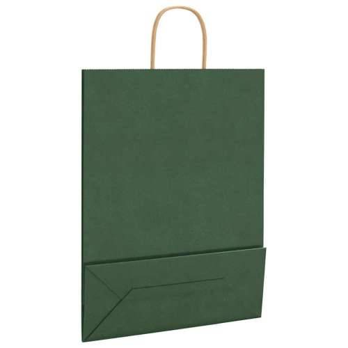 Papirnate vrećice 50 kom s ručkama zelene 32x12x42 cm - Zelena 32 x 12 x 42 cm 50 Cijena