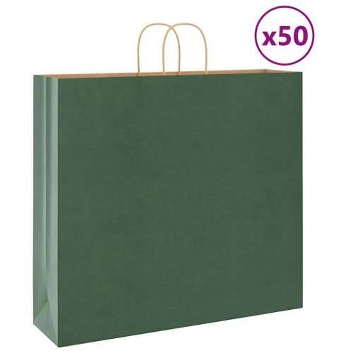Papirnate vrećice 50 kom s ručkama zelene 54x15x49 cm - Zelena 54 x 15 x 49 cm 50 Cijena