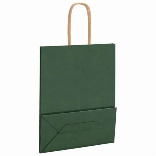 Papirnate vrećice 250 kom s ručkama zelene 18x8x22 cm - Zelena 18 x 8 x 22 cm 250 Cijena