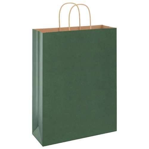Papirnate vrećice 250 kom s ručkama zelene 32x12x42 cm - Zelena 32 x 12 x 42 cm 250 Cijena