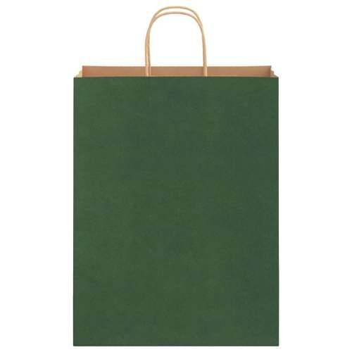 Papirnate vrećice 250 kom s ručkama zelene 32x12x42 cm - Zelena 32 x 12 x 42 cm 250 Cijena