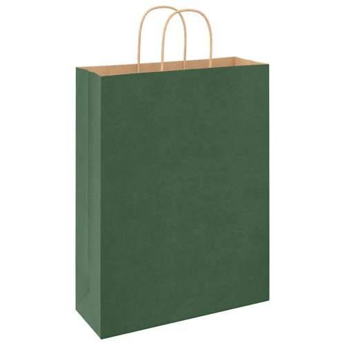 Papirnate vrećice 250 kom s ručkama zelene 32x12x42 cm - Zelena 32 x 12 x 42 cm 250 Cijena