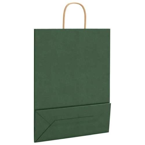 Papirnate vrećice 250 kom s ručkama zelene 32x12x42 cm - Zelena 32 x 12 x 42 cm 250 Cijena