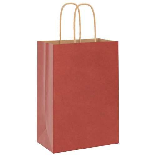 Papirnate vrećice 50 kom s ručkama crvene 15x8x21 cm - Crvena 15 x 8 x 21 cm 50 Cijena