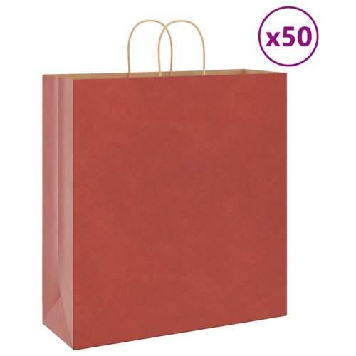 Papirnate vrećice 50 kom s ručkama crvene 45x17x48 cm - Crvena 45 x 17 x 48 cm 50 Cijena