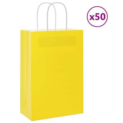 Papirnate vrećice 50 kom s ručkama žute 21x11x31 cm - Žuta 21 x 11 x 31 cm 50 Cijena