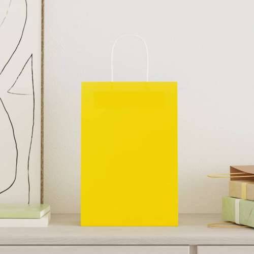 Papirnate vrećice 50 kom s ručkama žute 21x11x31 cm - Žuta 21 x 11 x 31 cm 50 Cijena