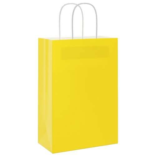 Papirnate vrećice 50 kom s ručkama žute 21x11x31 cm - Žuta 21 x 11 x 31 cm 50 Cijena