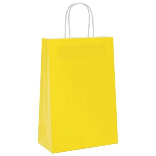 Papirnate vrećice 50 kom s ručkama žute 21x11x31 cm - Žuta 21 x 11 x 31 cm 50 Cijena