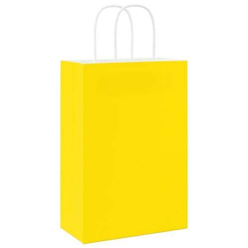 Papirnate vrećice 50 kom s ručkama žute 21x11x31 cm - Žuta 21 x 11 x 31 cm 50 Cijena