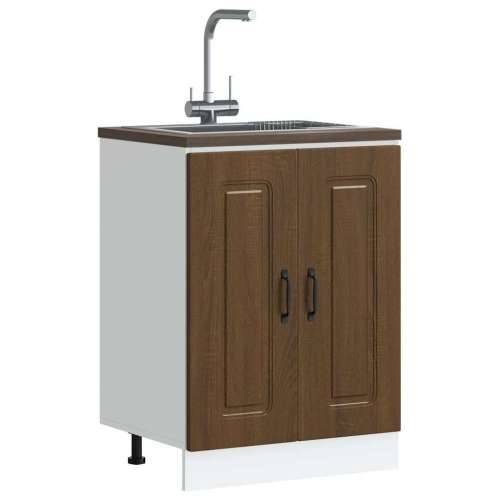 Donji ormarić za sudoper Kalmar boja hrasta 60x46x81,5cm drveni - Smeđi hrast 60 x 46 x 81.5 cm 1 1x bottom cabinet (2 doors) Cijena