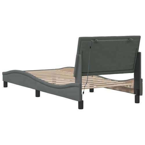 Okvir za krevet bez madraca tamnosivi 90x190 cm od tkanine - Tamno siva 90 x 190 cm Cijena