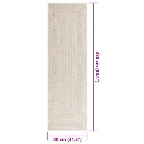 Tepih ZIZUR 80 x 250 cm s izgledom jute unutarnji i vanjski - Krema 80 x 250 cm Pravokutno Cijena