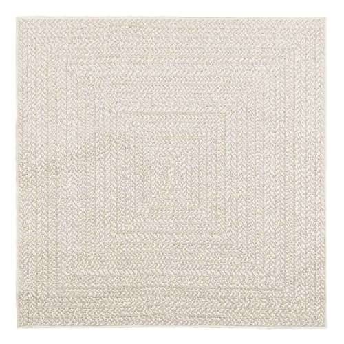 Tepih ZIZUR 120 x 120 cm s izgledom jute unutarnji i vanjski - Krema 120 x 120 cm Pravokutno Cijena