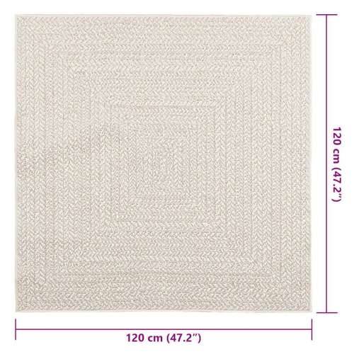 Tepih ZIZUR 120 x 120 cm s izgledom jute unutarnji i vanjski - Krema 120 x 120 cm Pravokutno Cijena